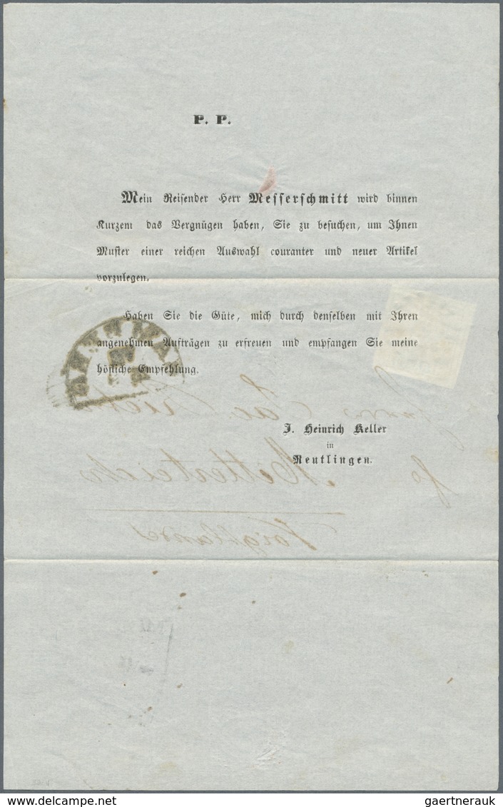 Bayern - Marken Und Briefe: 1849: 1 Kreuzer Tiefschwarz, Platte I, Sehr Breitrandig Bis überrandig G - Autres & Non Classés