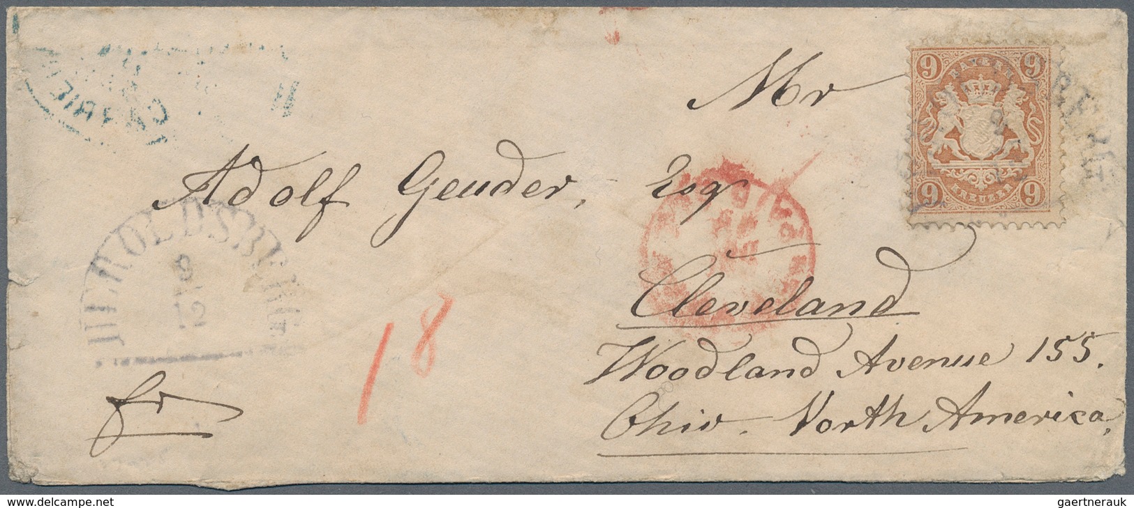 Bayern - Marken Und Briefe: 1873, 9 Kreuzer Braun Als EF Auf Kleinem Brief Von HEROLDSBERG (HKR) Nac - Autres & Non Classés
