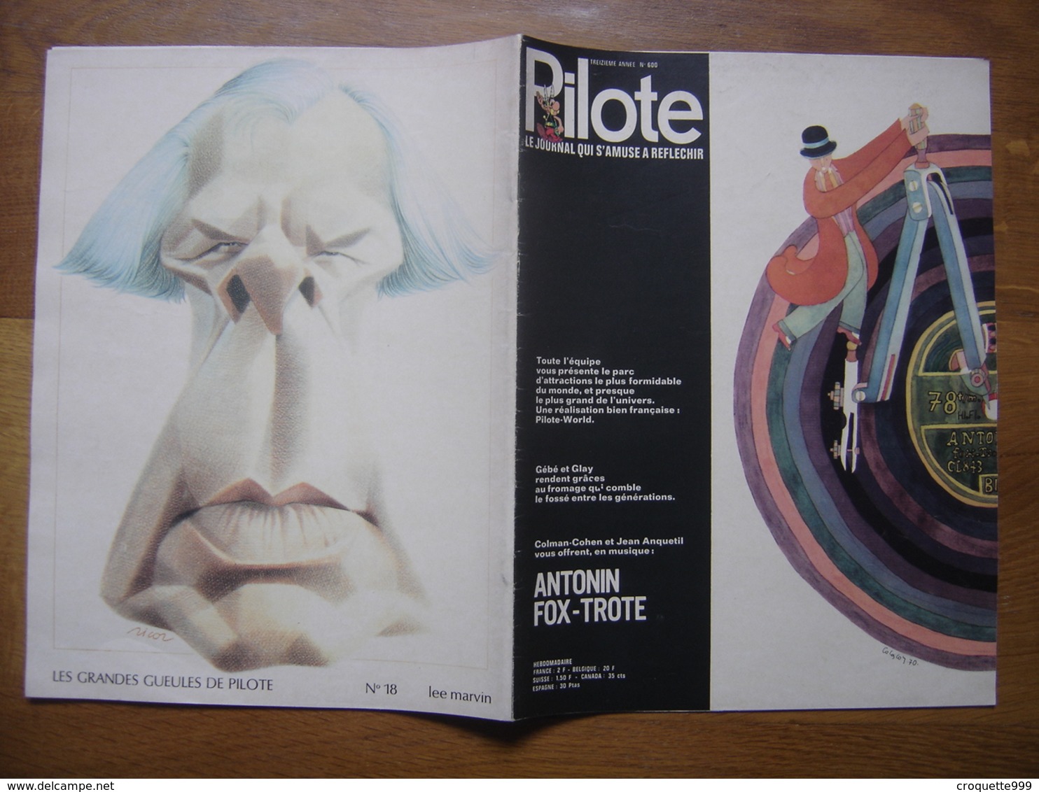 1971 PILOTE 600 Caricature Lee Marvin BD - Pilote