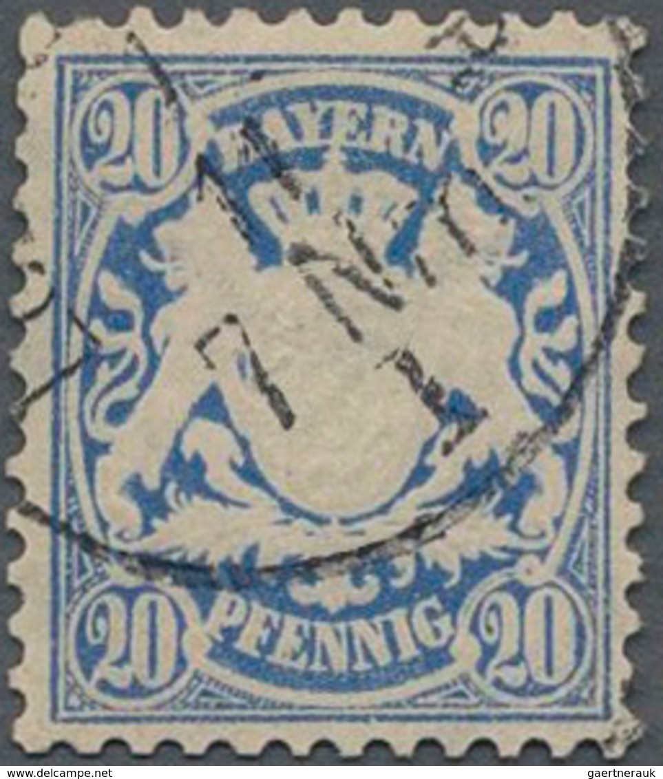 Bayern - Marken Und Briefe: 1876, 20 Pf Preußischblau Sauber Gestempelt, Gepr. BPP, Mi 250.- - Autres & Non Classés