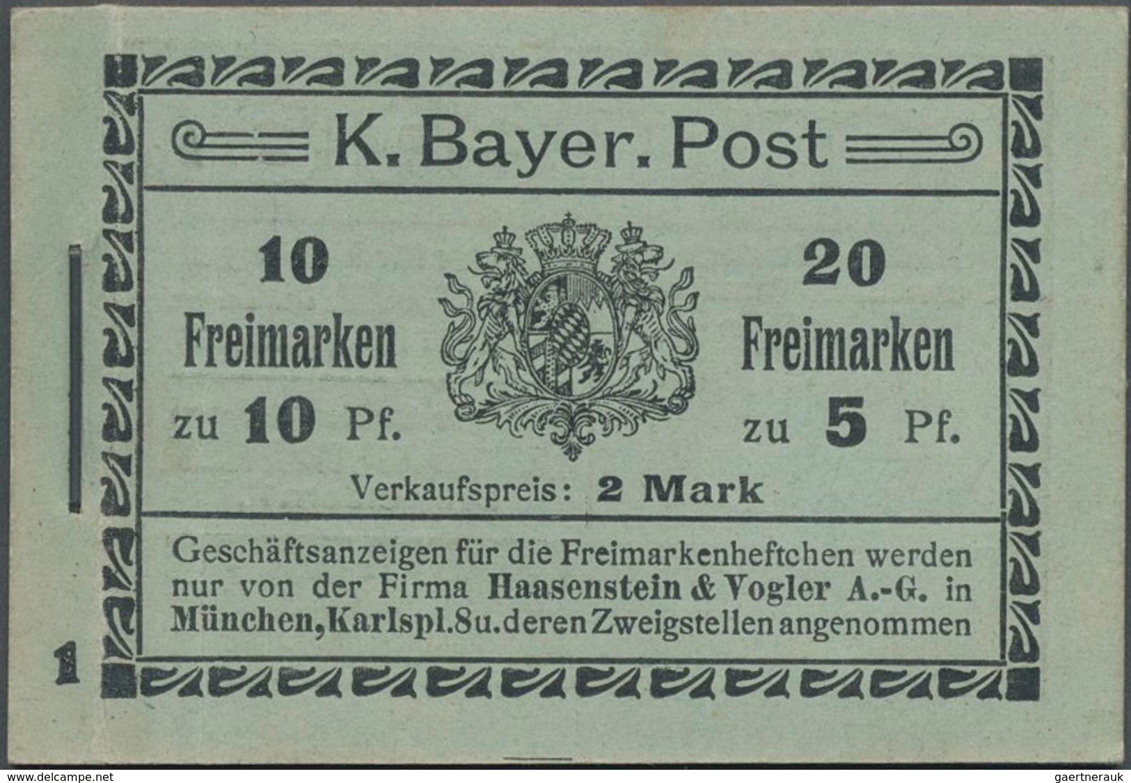 Bayern - Markenheftchen: 1911. Markenheft Prinzregent Luitpold (Dez. 1911), Das Seltene, Erste Bayer - Other & Unclassified