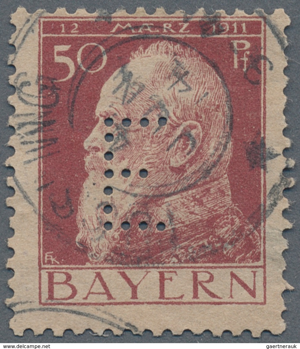 Bayern - Dienstmarken: 1912, 50 Pfg. Dunkelbraunrot, Type I, Gestempeltes Bedarfsstück, Mängel, Sign - Other & Unclassified