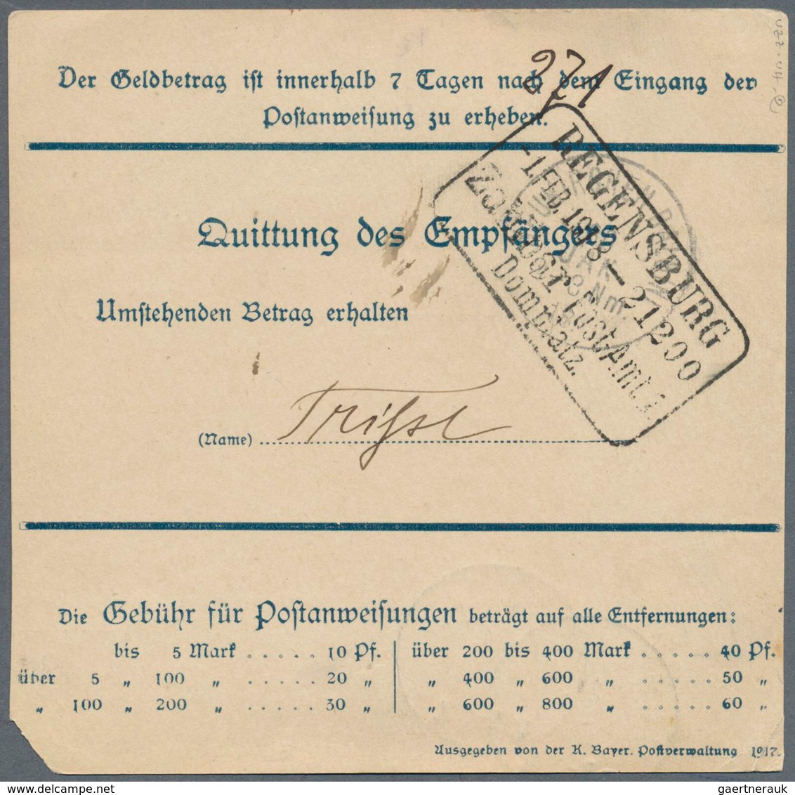 Bayern - Dienstmarken: 1916, Dienstmarken 20 Pfg. Dunkelblau Im Tadellosen Waagerechten Paar Als Por - Other & Unclassified