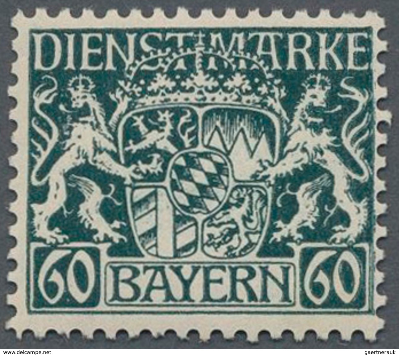 Bayern - Dienstmarken: 1916/1917, 60 Pf Bläulichgrün Postfrisch Und Einwandfrei, Fotokurzbefund BPP, - Sonstige & Ohne Zuordnung