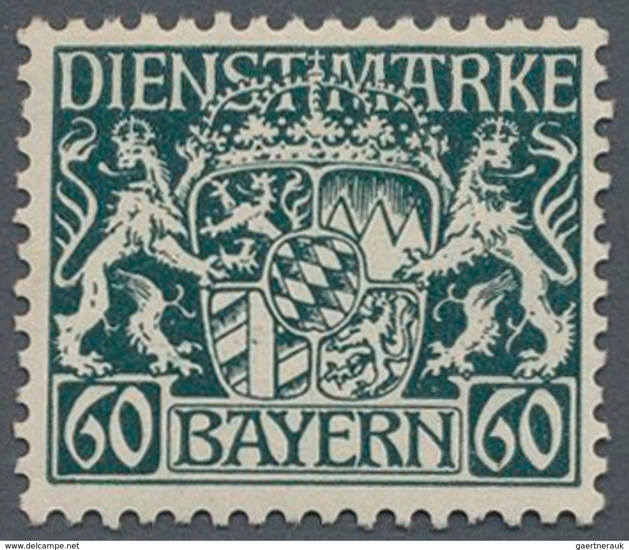 Bayern - Dienstmarken: 1916/1917, 60 Pf Bläulichgrün Postfrisch Und Einwandfrei, Fotokurzbefund BPP, - Sonstige & Ohne Zuordnung