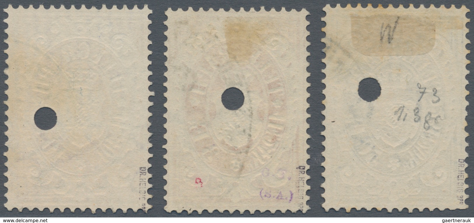 Bayern - Telegrafenmarken: 1870, Telegrafenmarken-Höchstwerte 1Fl.24Kr./3 Fr. Orange, 4 Fl.40Kr./10 - Sonstige & Ohne Zuordnung