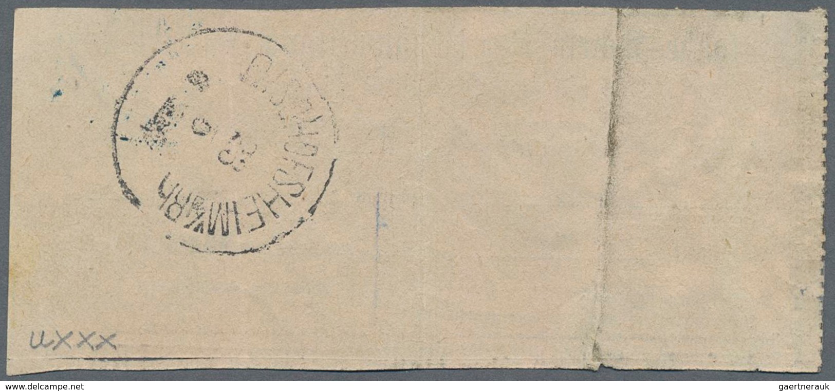 Bayern - Postanweisungen: 1880. Gebührenmarke 20 Pf Ocker Auf Aufgabeschein über Eine Postanweisung, - Autres & Non Classés