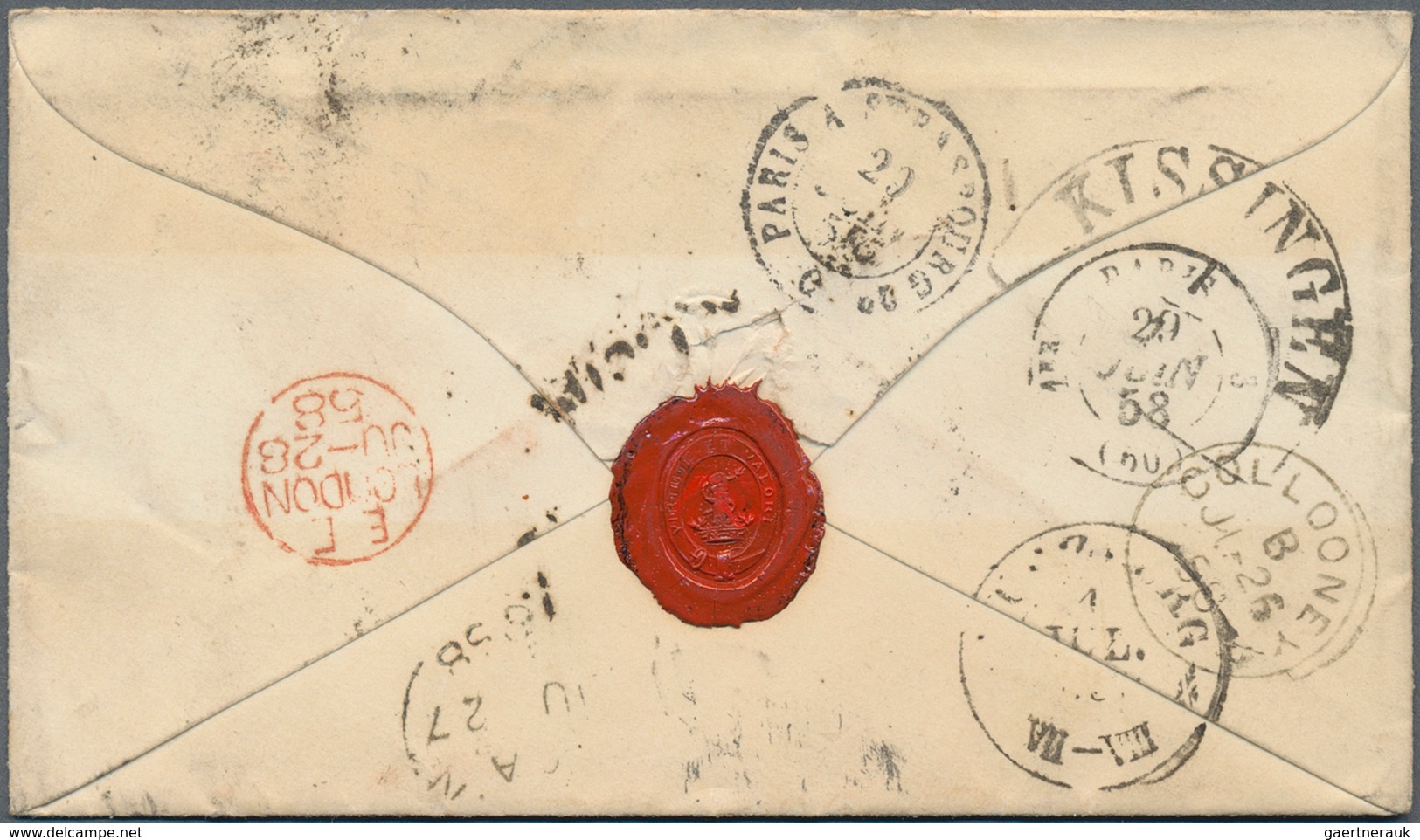 Bayern - Besonderheiten: 1858, "incoming Mail" Aus IRLAND Frankiert Mit GB Six Pence Violett Auf Kle - Autres & Non Classés