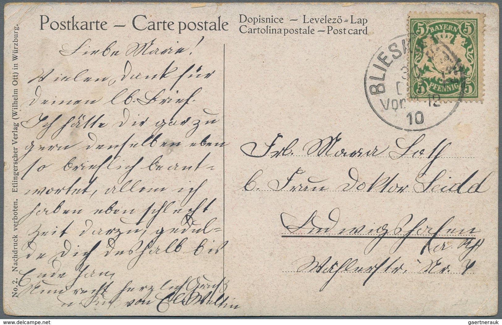 Bayern - Besonderheiten: 1862-1910, BLIESKASTEL, Sechsmal OMR "50" Auf Kreuzer-Ausgaben, Davon Ein F - Autres & Non Classés