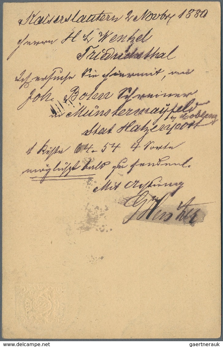 Bayern - Besonderheiten: 1865-1908 (ca.), Acht Meist Markenlose Belege Mit Entwertungen Saar Als Vor - Sonstige & Ohne Zuordnung