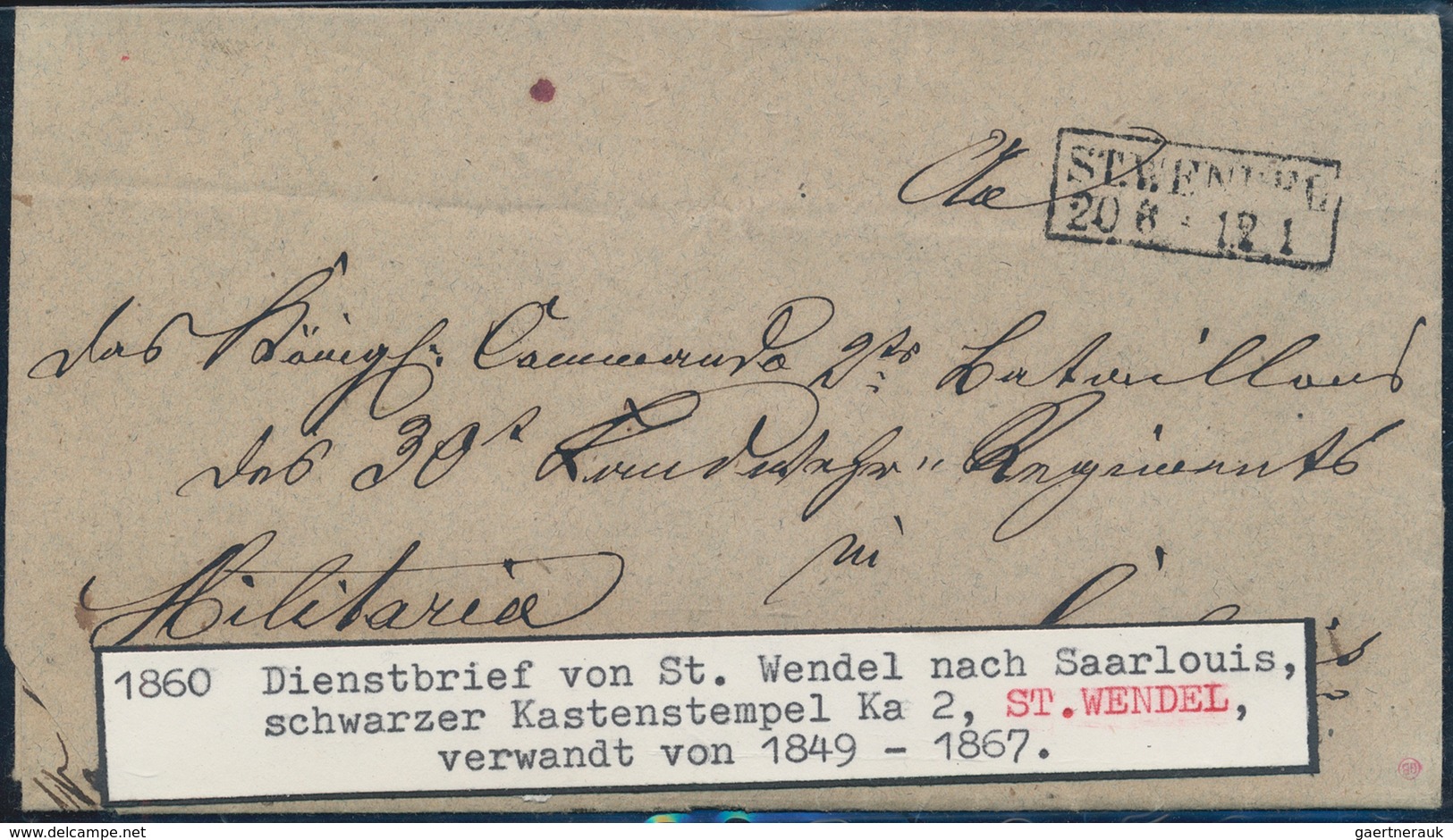 Bayern - Besonderheiten: 1865-1908 (ca.), acht meist markenlose Belege mit Entwertungen Saar als Vor