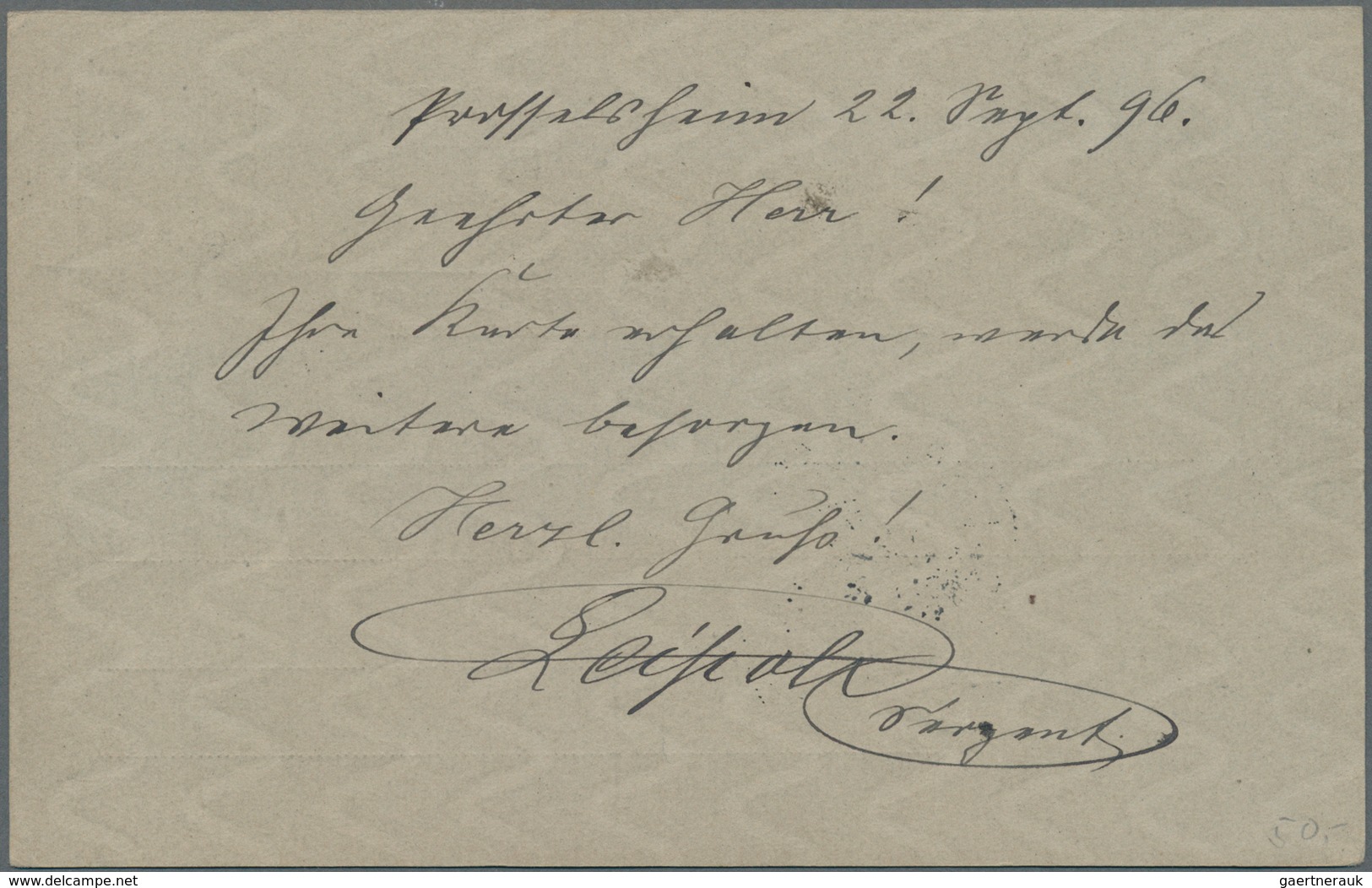 Bayern - Besonderheiten: 1896, "Kgl. Manöverpost-Expedition II / 22 SEP 96", Sehr Klarer R2 2 X Auf - Sonstige & Ohne Zuordnung