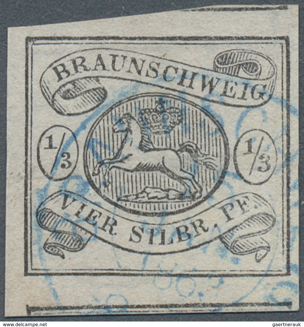 Braunschweig - Marken Und Briefe: 1853, 1/3 Sgr Schwarz Auf Weiß Sauber Gestempelt Auf RIESENRANDIGE - Brunswick