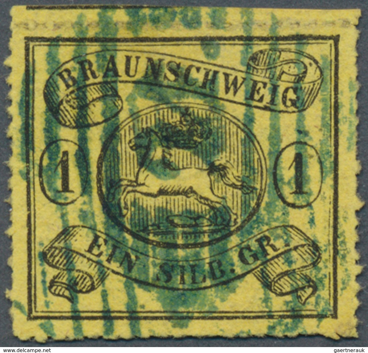 Braunschweig - Marken Und Briefe: 1861: 1 Sgr Auf Gelb Mit Engem Linienförmigem Durchstich In überra - Brunswick