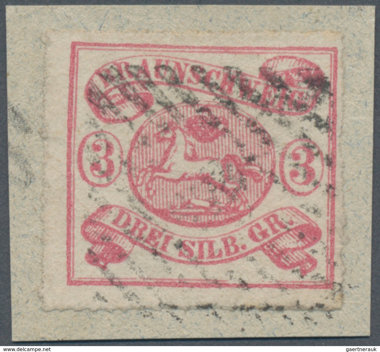 Braunschweig - Marken Und Briefe: 1864, Wappenzeichnung, 3 Sgr Mittellilarot Auf Weiß, Dekoratives B - Brunswick