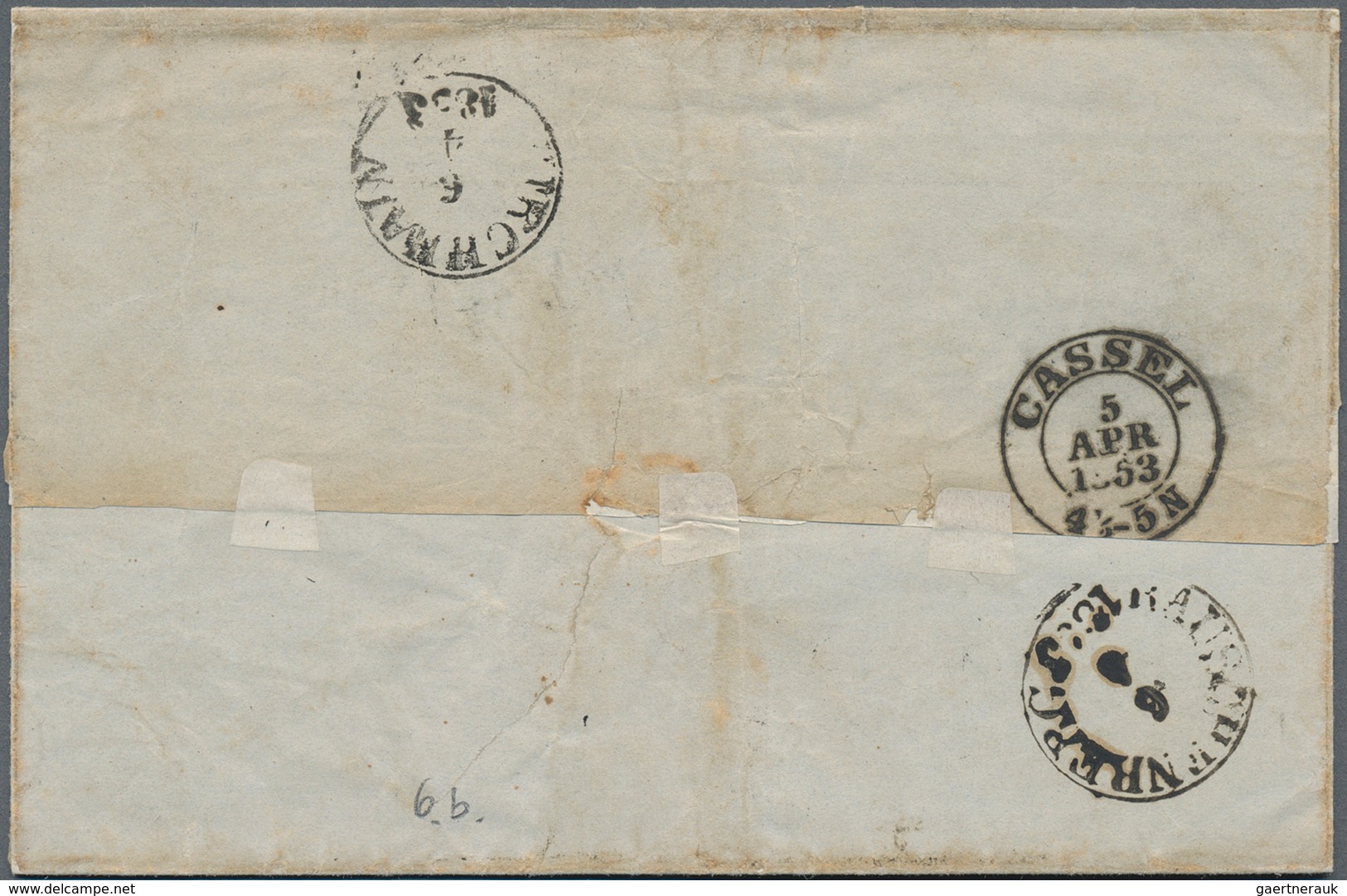 Bremen - Marken Und Briefe: 1853, Vorphila-Segmentstempel "BREMEN F.TH.u.TAX.O P.A." Und Taxis-Numme - Brême