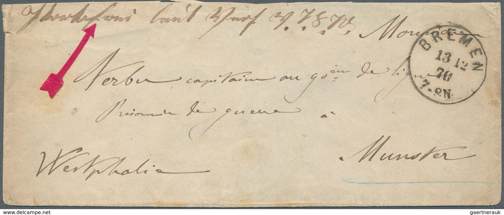 Bremen - Marken Und Briefe: 1870, Brief Aus BREMEN, 13.12.70, An Einen Französischen Offizier In Das - Brême