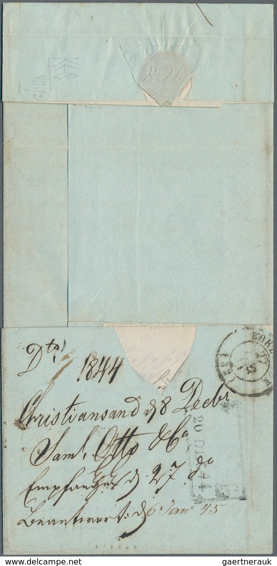 Hamburg - Schwedisch/Norwegisches Postamt: 1844, Teilfranco-Brief Mit Schwedischem Ra3 "STROMSTAD 11 - Other & Unclassified