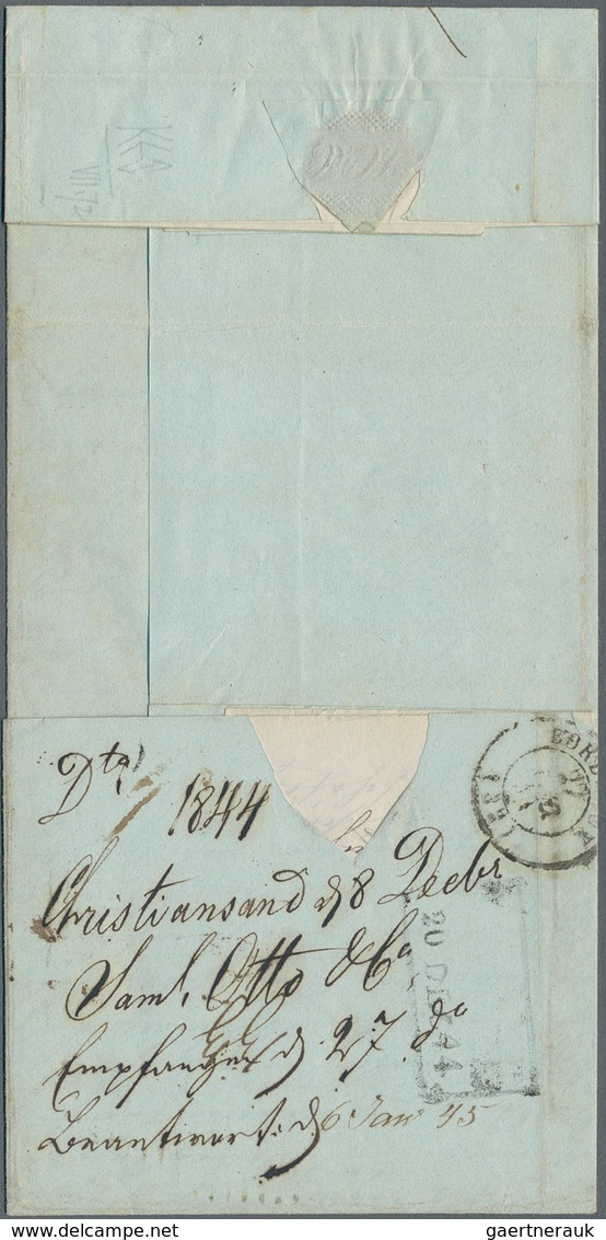 Hamburg - Schwedisch/Norwegisches Postamt: 1844, Teilfranco-Brief Mit Schwedischem Ra3 "STROMSTAD 11 - Sonstige & Ohne Zuordnung