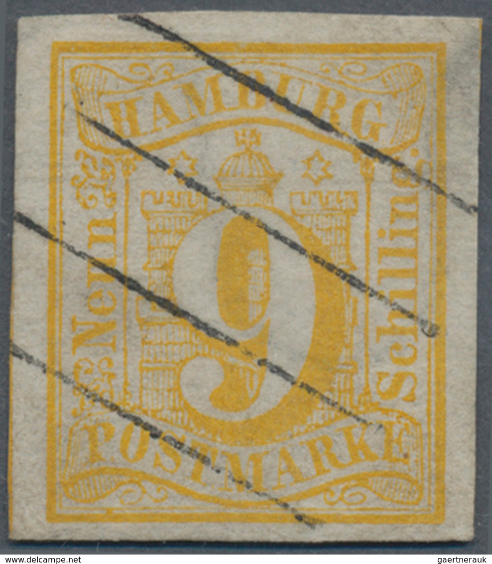 Hamburg - Marken Und Briefe: 1859, Wappen 9 Schilling Allseits Breitrandig Geschnitten Mit Sauberem - Hamburg