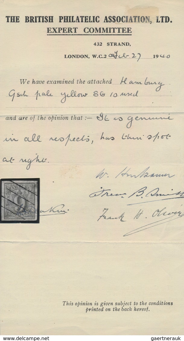 Hamburg - Marken Und Briefe: 1859, Wappen 9 Schilling Allseits Breitrandig Geschnitten Mit Sauberem - Hamburg