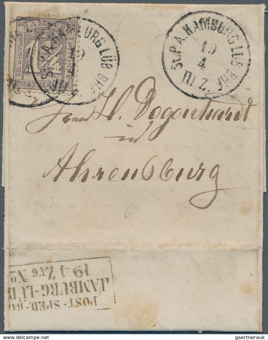 Hamburg - Marken Und Briefe: 1864, Fünf Pracht/Kabinett-Briefe Vom Dänischen Postamt Mit 1¼ S, Dabei - Hamburg