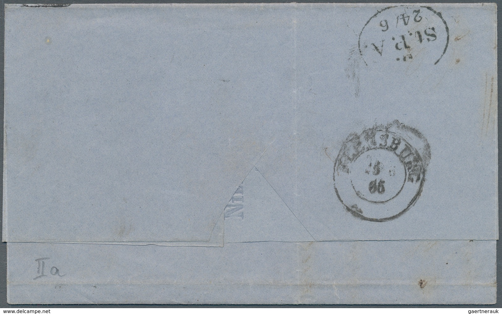 Hamburg - Marken und Briefe: 1864, Fünf Pracht/Kabinett-Briefe vom dänischen Postamt mit 1¼ S, dabei