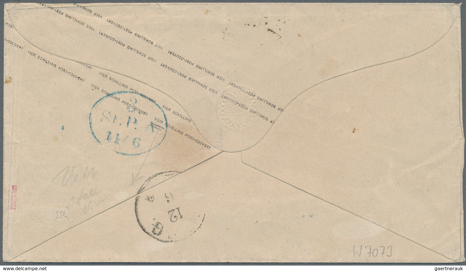 Hamburg - Ganzsachen: 1867, GA-Umschlag 4 S Grün Mit Wappen-Wasserzeichen Und Überdruck Mit Rückseit - Hambourg