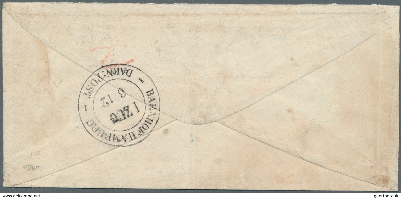 Hannover - Marken Und Briefe: 1851, Couvert Mit Zweimal 1/15 Thaler Schwarz Auf Blau Je Mit Blauem K - Hanovre