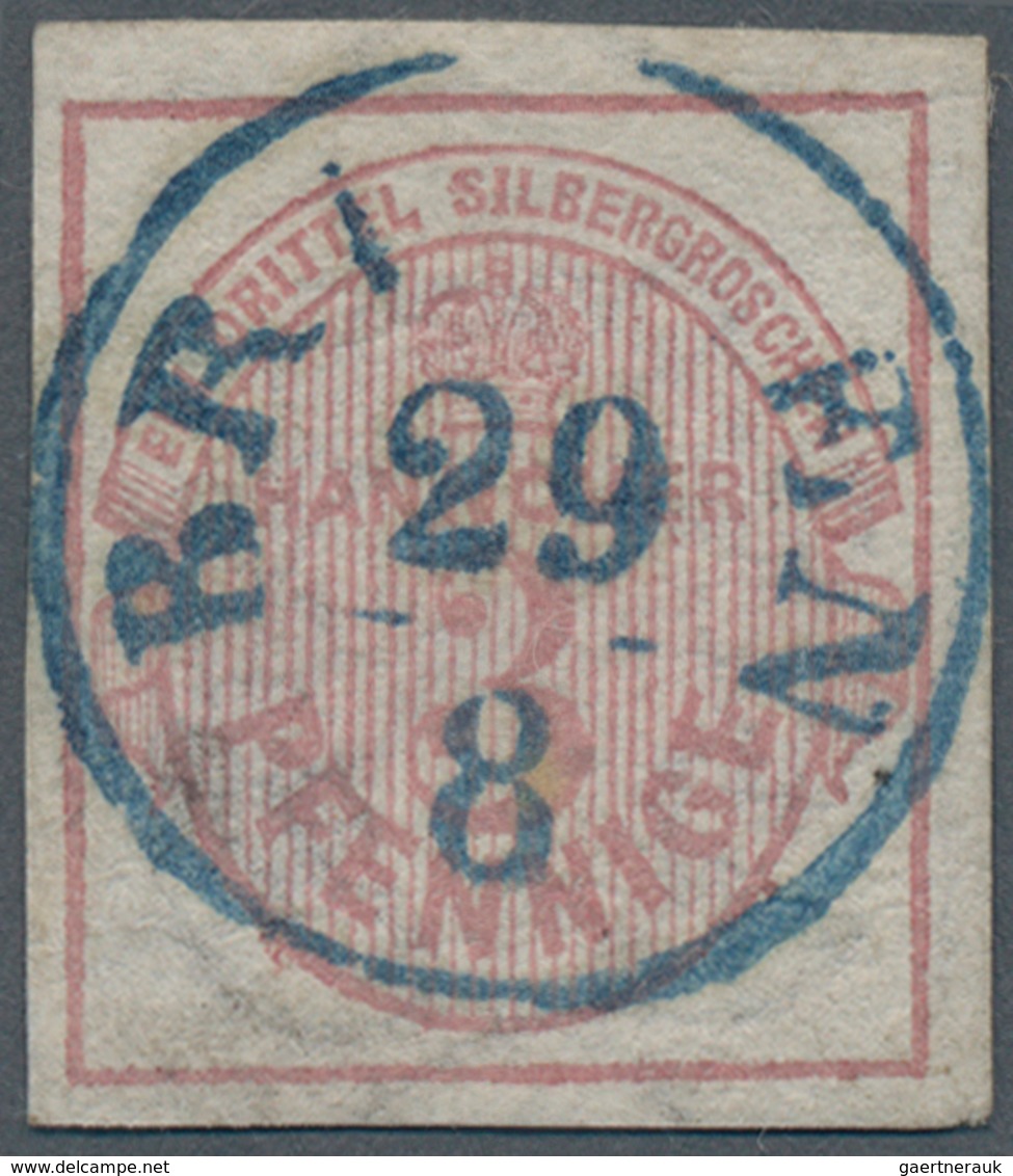 Hannover - Marken Und Briefe: 1853, 3 Pfg. /1/3 Sgr. Hellrötlichkarmin, Gleichmäßig Vollrandig Gesch - Hanovre