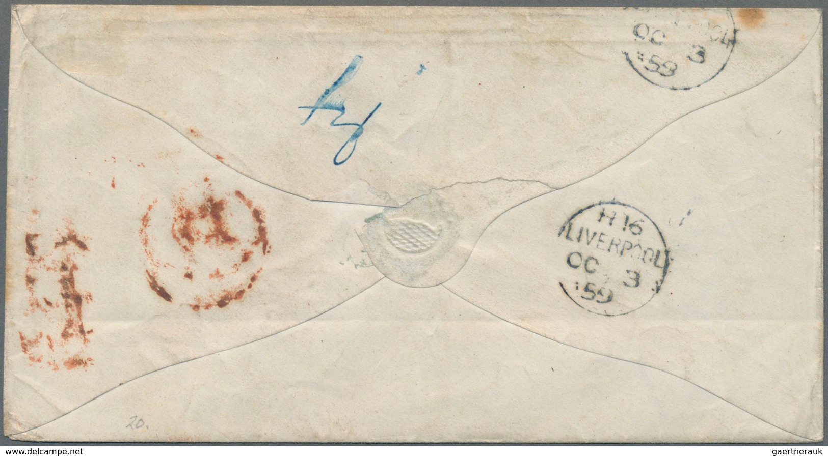 Hannover - Marken Und Briefe: 1859, Brief Aus Göttingen Adressiert Nach Liverpool, Frankiert Mit Zwe - Hanovre
