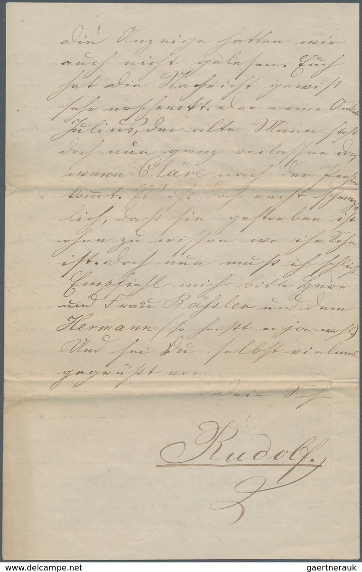 Helgoland - Marken Und Briefe: 1867 (1. Sept.), Vierseitiger Brief Eines 'Rudolf' And Seine Mutter, - Héligoland