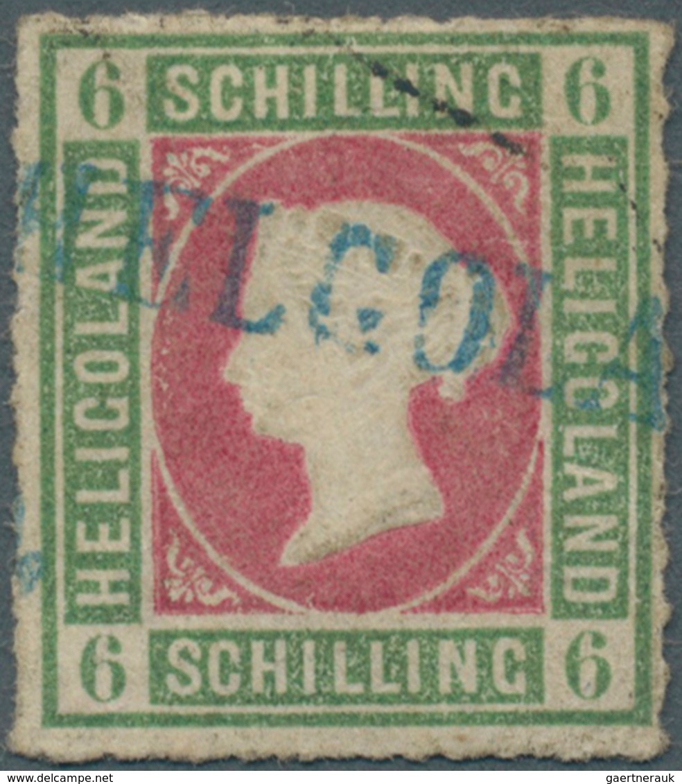 Helgoland - Marken Und Briefe: 1867, 6 S Dunkelgraugrün/lilarosa, Durchstochen Mit Besserem Blauem L - Helgoland