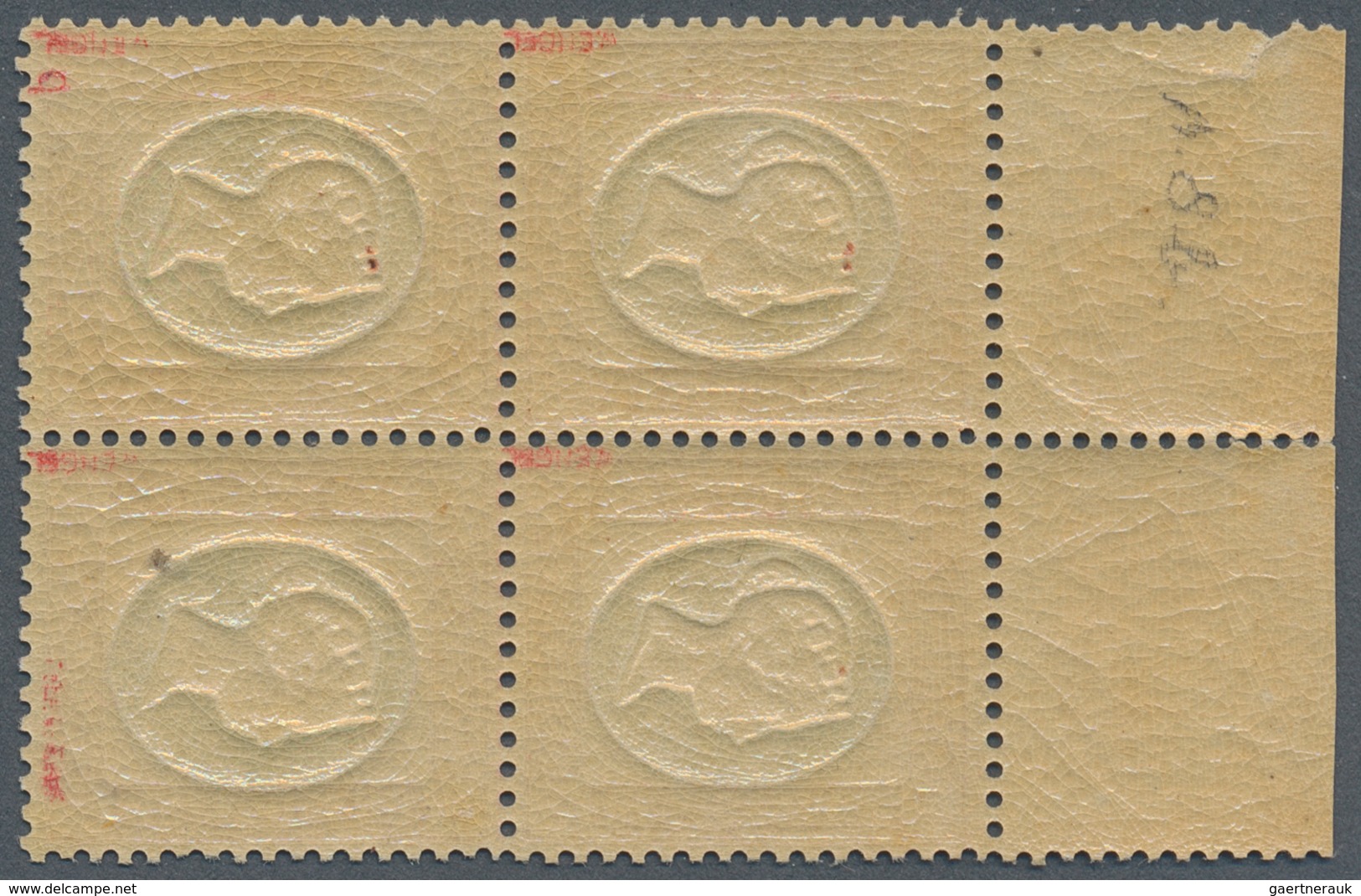Helgoland - Marken Und Briefe: 1873, QV ¼ S Lilarosa /graugrün Im Postfrischen Viererblock Vom Oberr - Héligoland