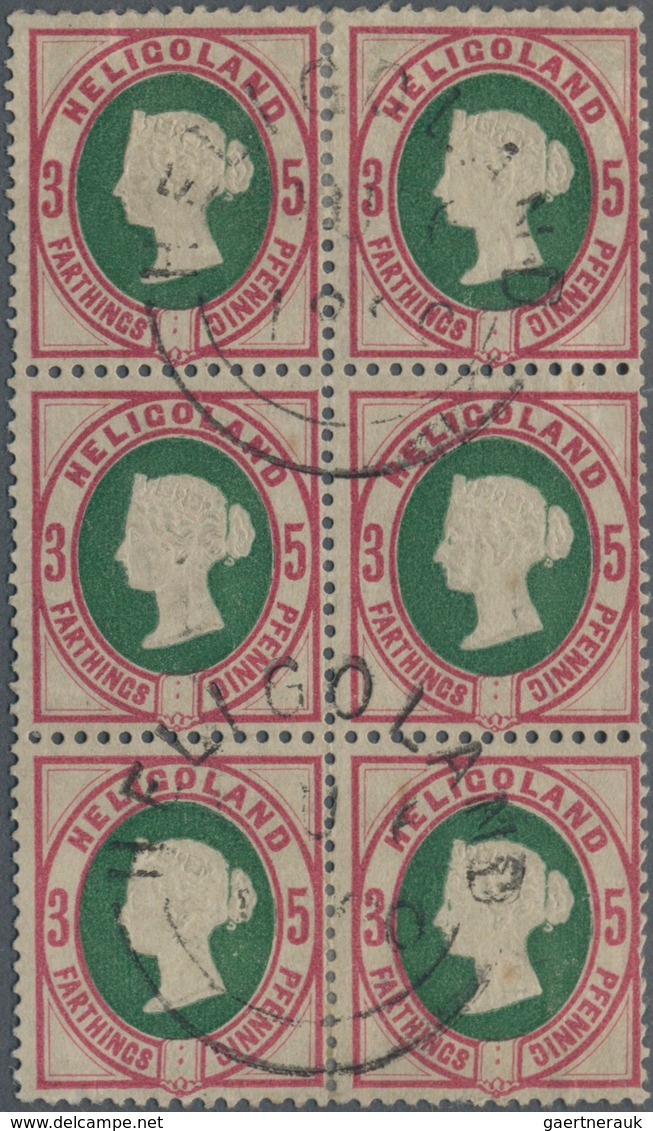 Helgoland - Marken Und Briefe: 1875, QV 3 F / 5Pf. Im SECHSERBLOCK Mit Rundstempel "HELIGOLAND JU 10 - Helgoland
