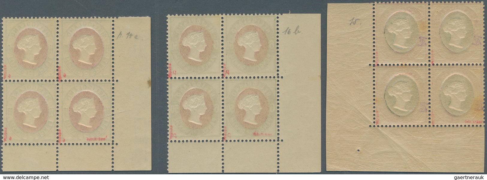 Helgoland - Marken Und Briefe: 1873, QV 1 P/10 Pf.bläulichgrün/karmin, 3 P / 25 Pf Und 6 P/ 50 Pf Gr - Heligoland