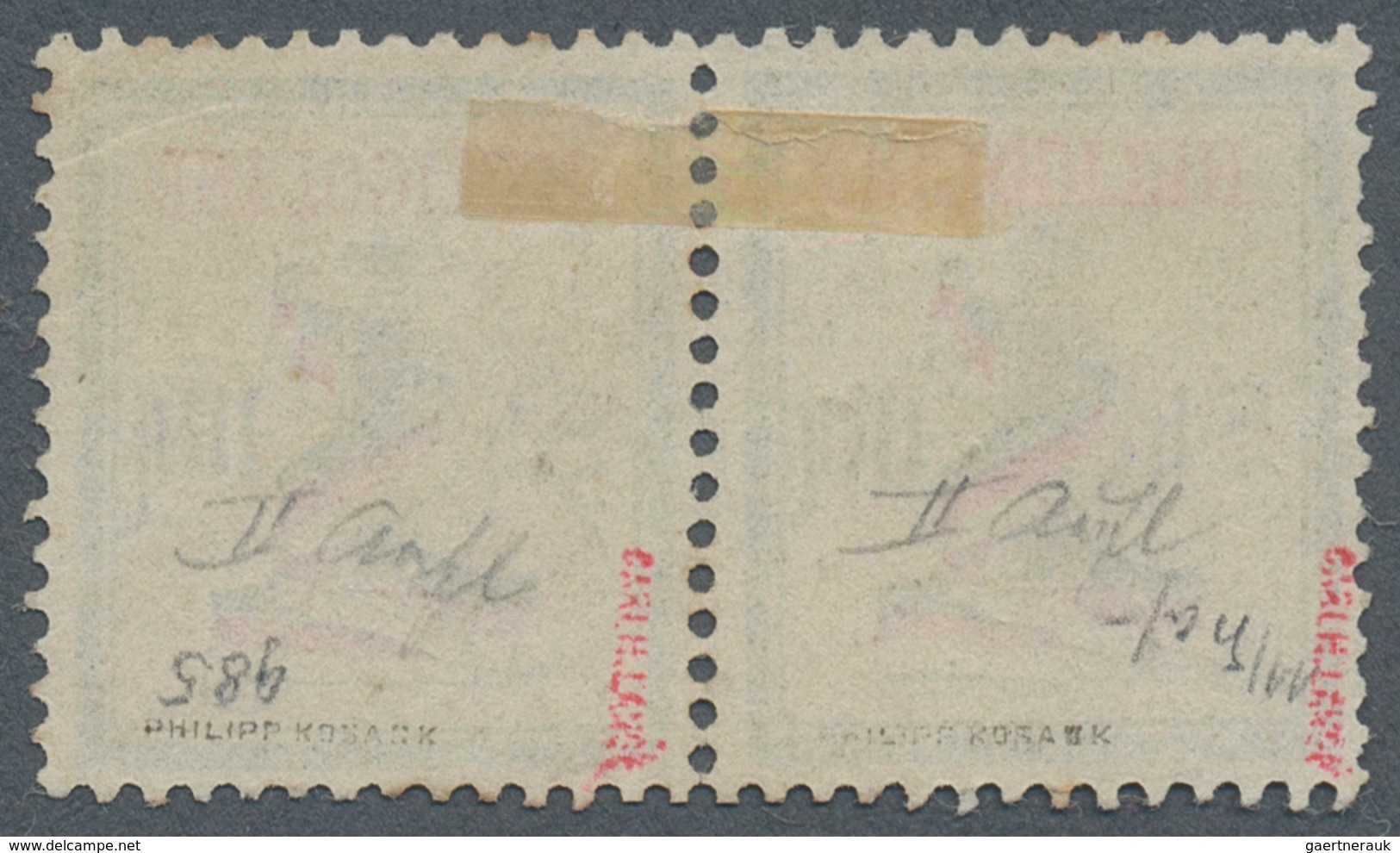 Helgoland - Marken Und Briefe: 1879, 1 Sh/1 M Grün/schwarz/rosa Im Waager. Paar Zart Entwertet Mit E - Helgoland