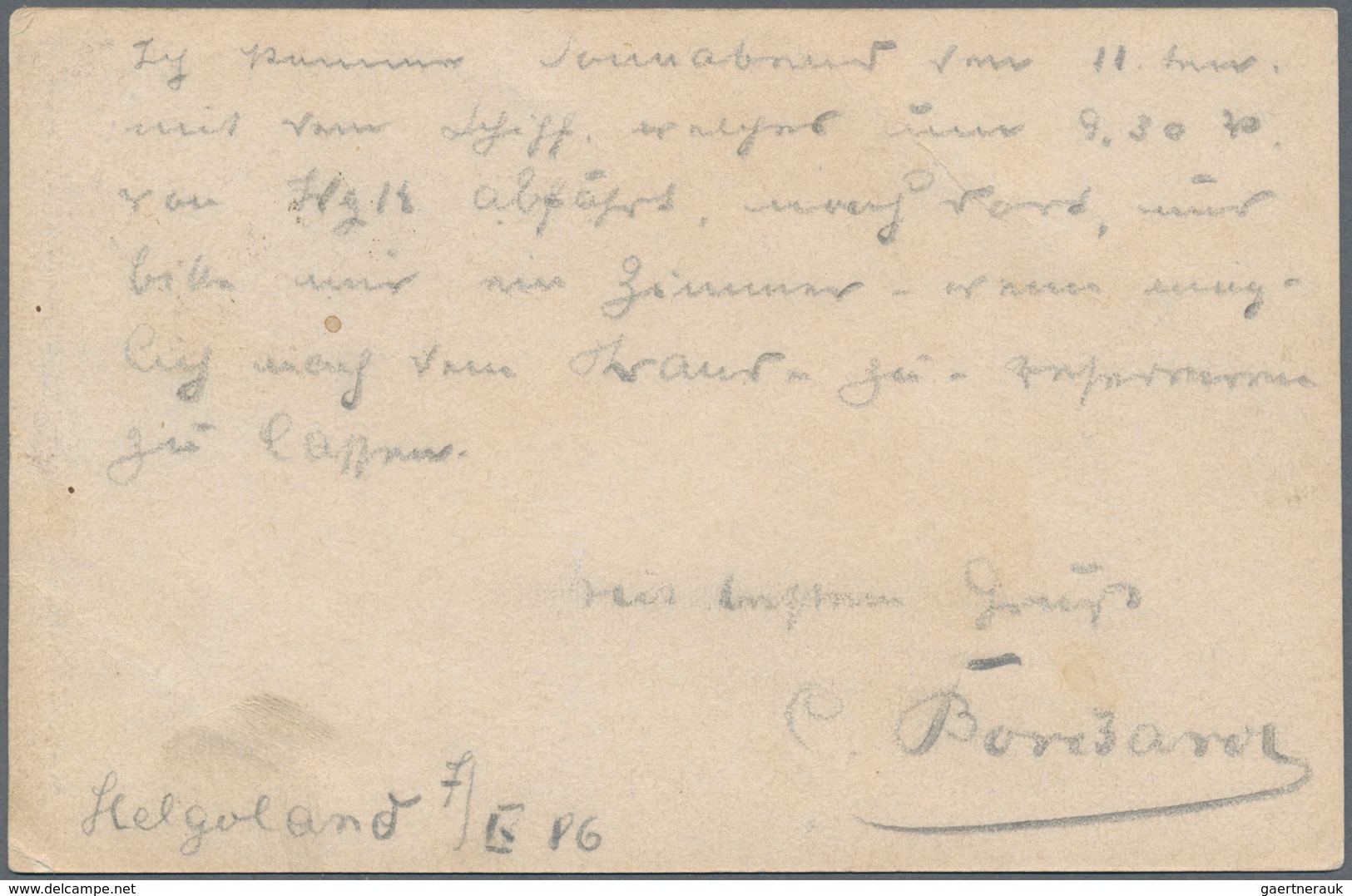 Helgoland - Ganzsachen: 1886, 10 Pf Ganzsachenkarte Von HELGOLAND Nach WESTERLAND/Sylt, Seltener "In - Helgoland