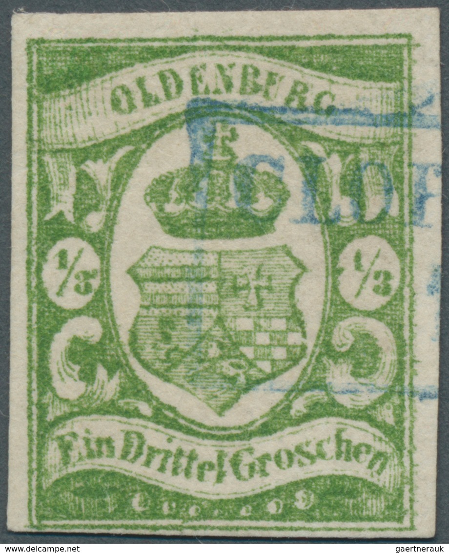 Oldenburg - Marken Und Briefe: 1861: ⅓ Gr. Moosgrün, In Frischer Farbe, Voll- Bis Breitrandig, Ra2 « - Oldenburg
