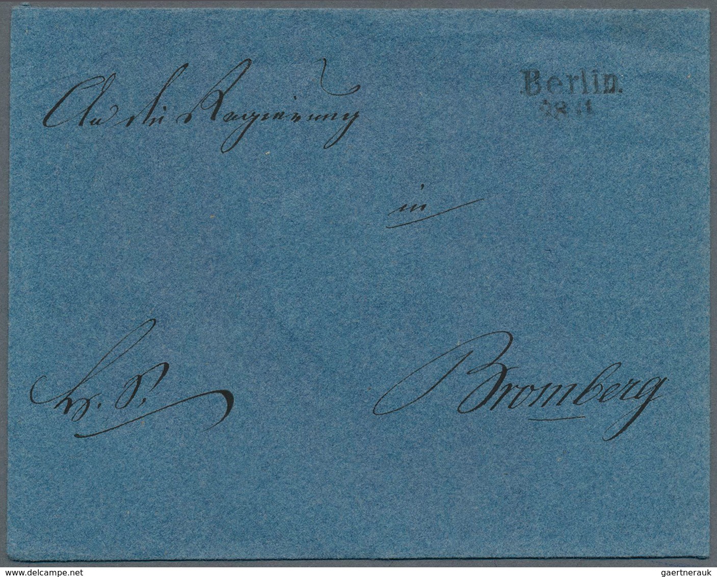 Preußen - Vorphilatelie: 1840 Ca., L2 "Berlin / 28 11", Klar Auf Gesiegeltem Blauen Briefumschlag An - Préphilatélie