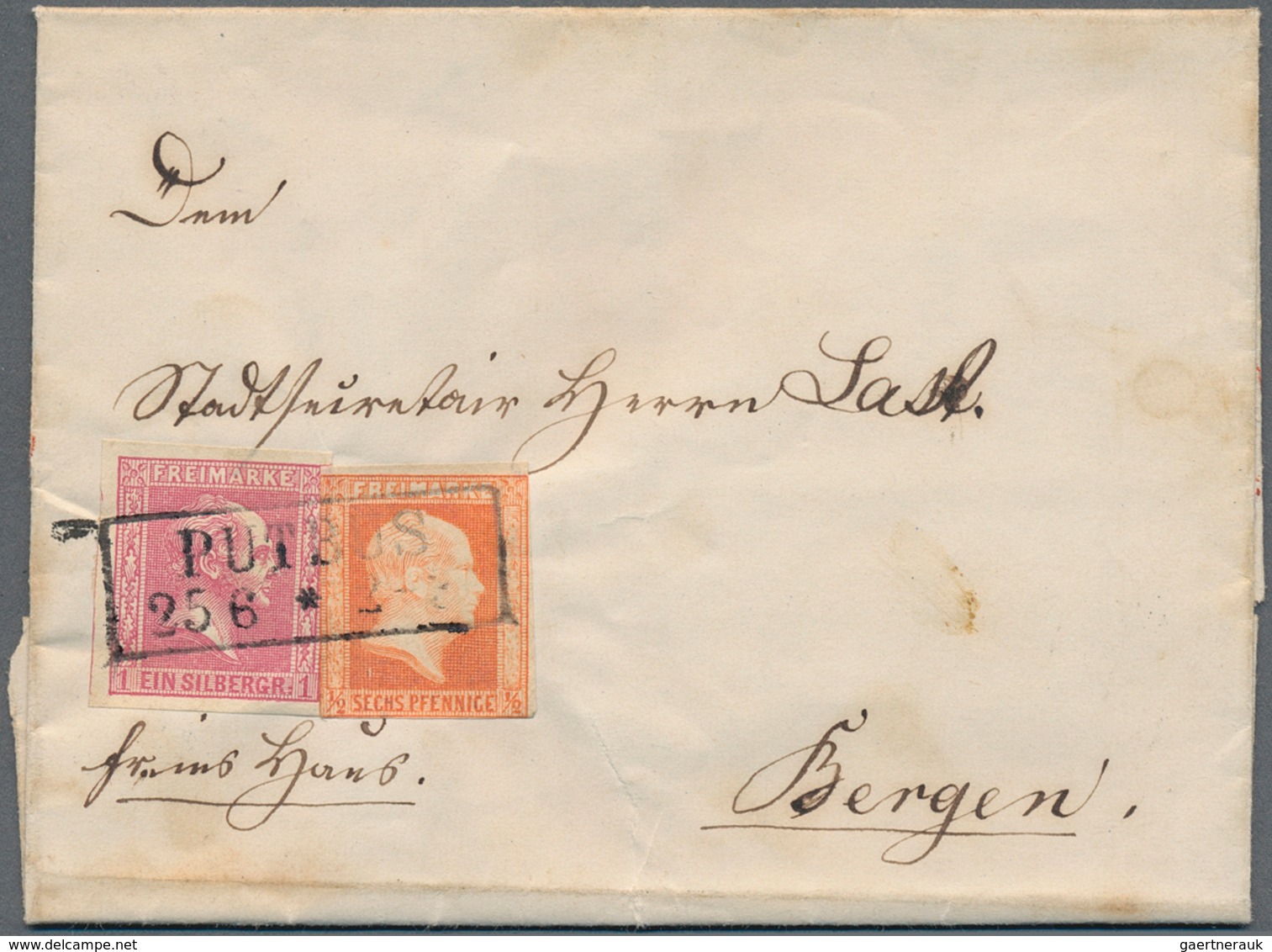 Preußen - Marken Und Briefe: 1851, 1/2 Sgr Rotorange U. 1 Sgr Rosa, MiF Auf Kompl. Faltbrief Von PUT - Other & Unclassified