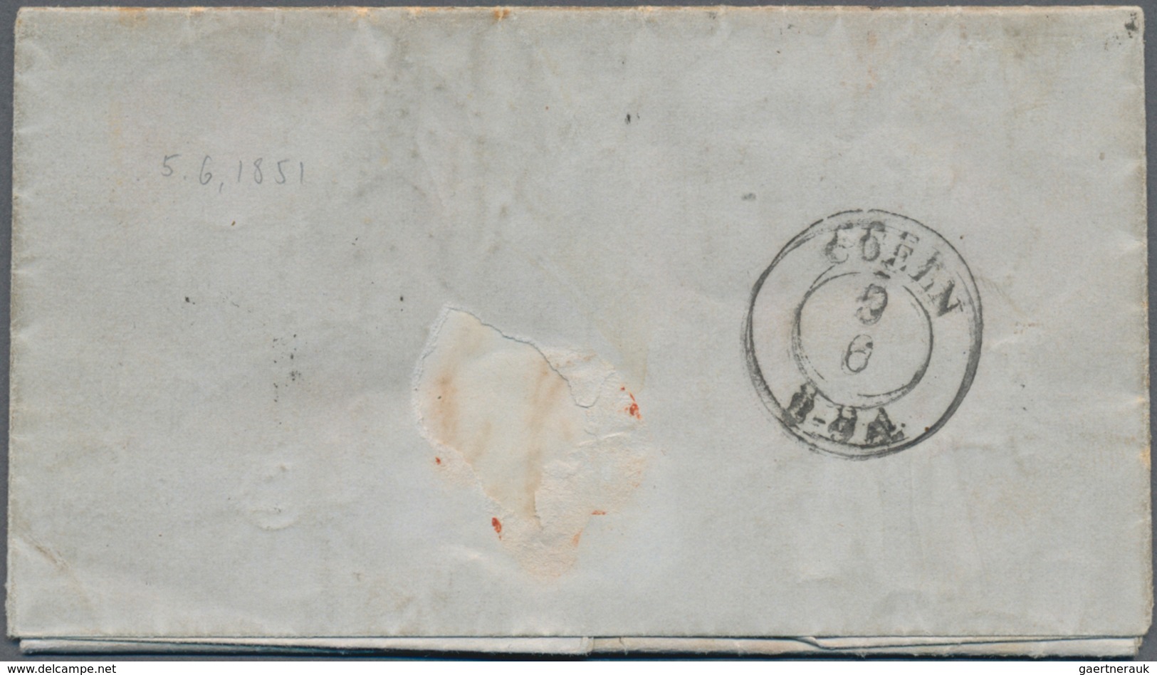 Preußen - Marken Und Briefe: 1851, 1 Sgr. Schwarz Auf Rot, Zwei Briefhüllen Je Mit Einzelfrankatur: - Autres & Non Classés