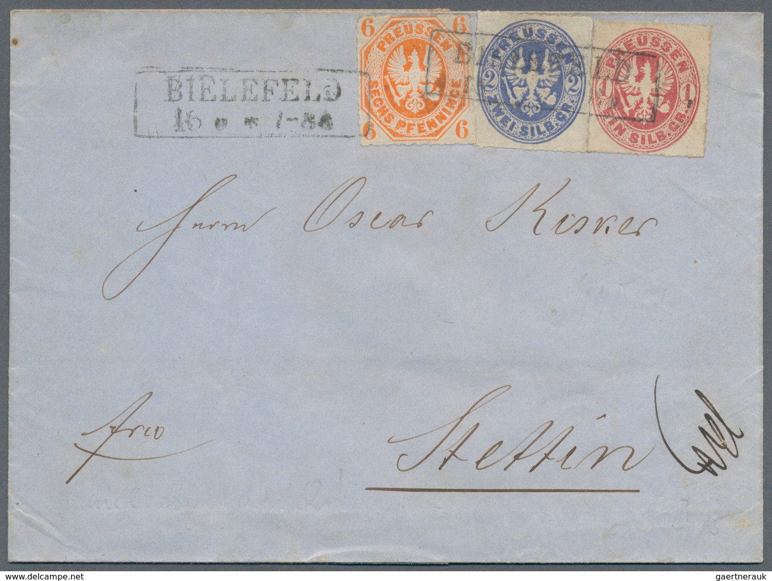 Preußen - Marken Und Briefe: 1863/1865, Zwei Briefhüllen Mit Attraktiven Frankaturen: 6 Pfg. Orange, - Autres & Non Classés