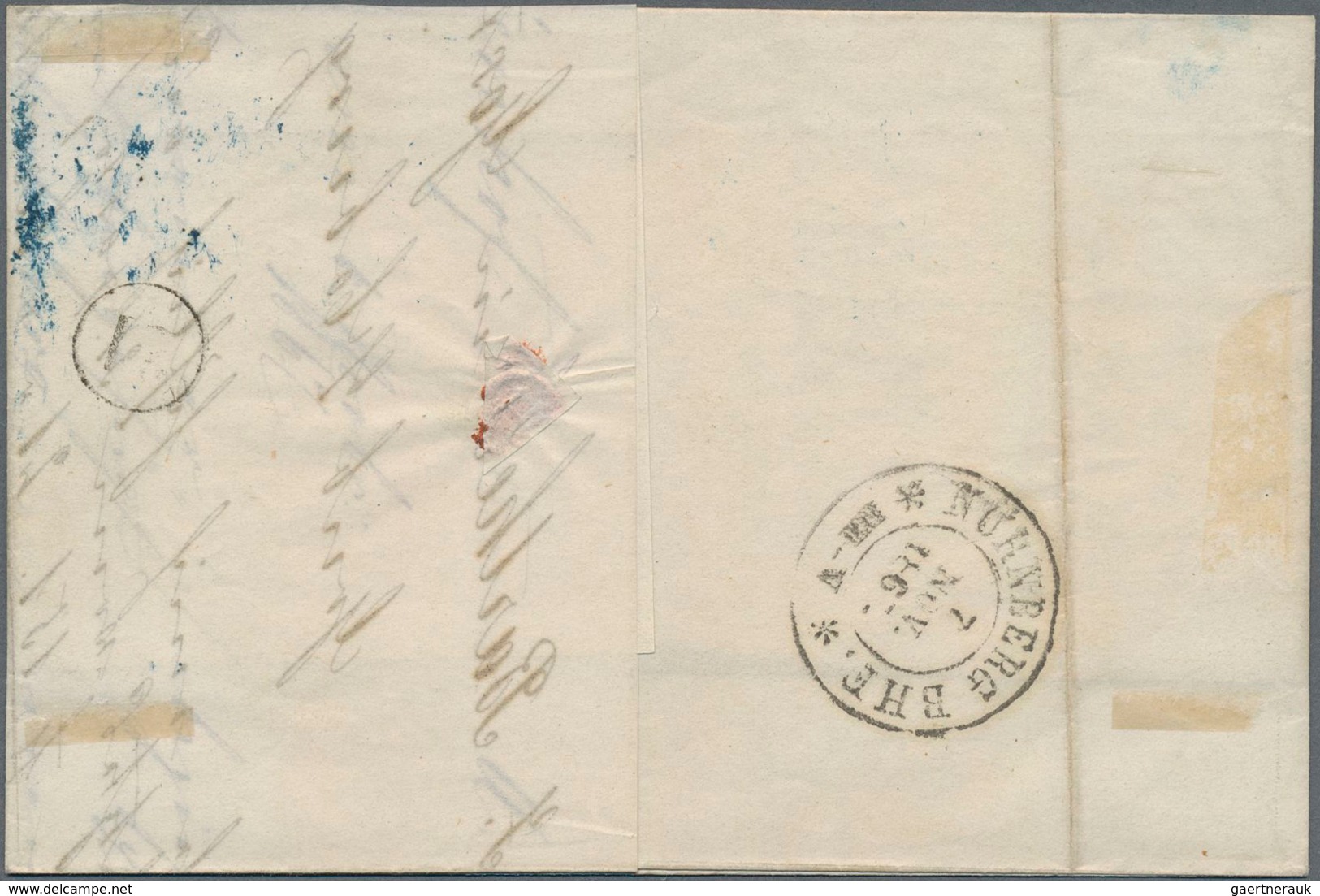 Preußen - Marken Und Briefe: 1867, 3 Kreuzer Karmin Im Waager. Paar Entwertet Mit Blauem T&T-K1 EBER - Other & Unclassified