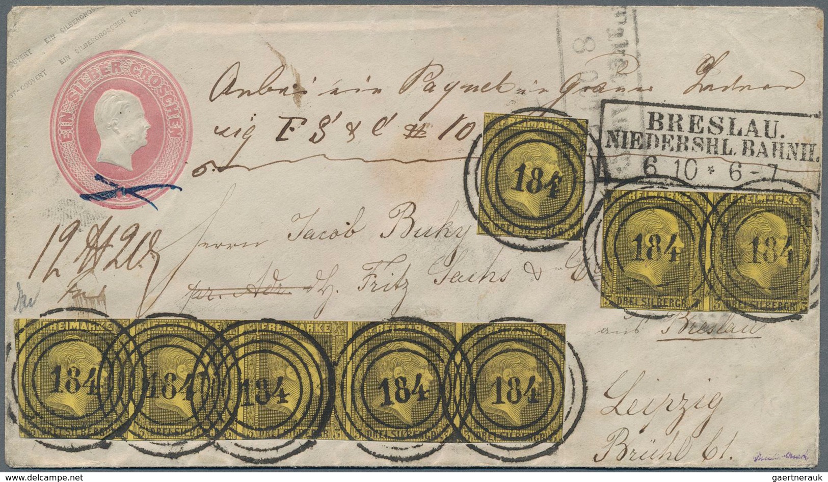 Preußen - Ganzsachen: 1853, 1 Sgr Ganzsachenumschlag Als Paketbegleitung Zusätzlich Mit Einem 5-er-S - Other & Unclassified