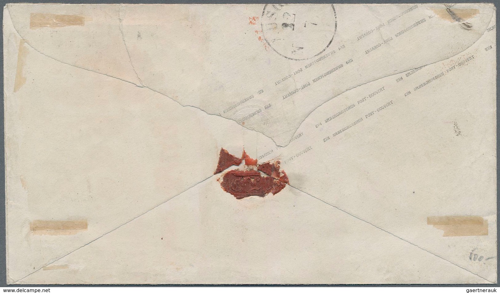 Preußen - Ganzsachen: 1855/57, 1 Sgr. Ganzsachenumschlag Mit Einem 3-er-Streifen 1 Sgr. Rötlichkarmi - Other & Unclassified