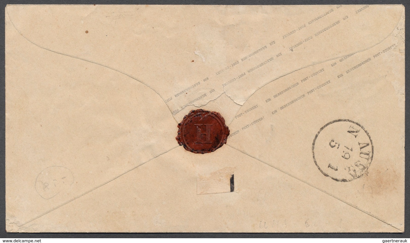 Preußen - Ganzsachen: 1857, Ganzsache 1 Sgr. Karmin Als Brief Mit Bestellgeld „Franco Incl. Abtrag”, - Other & Unclassified