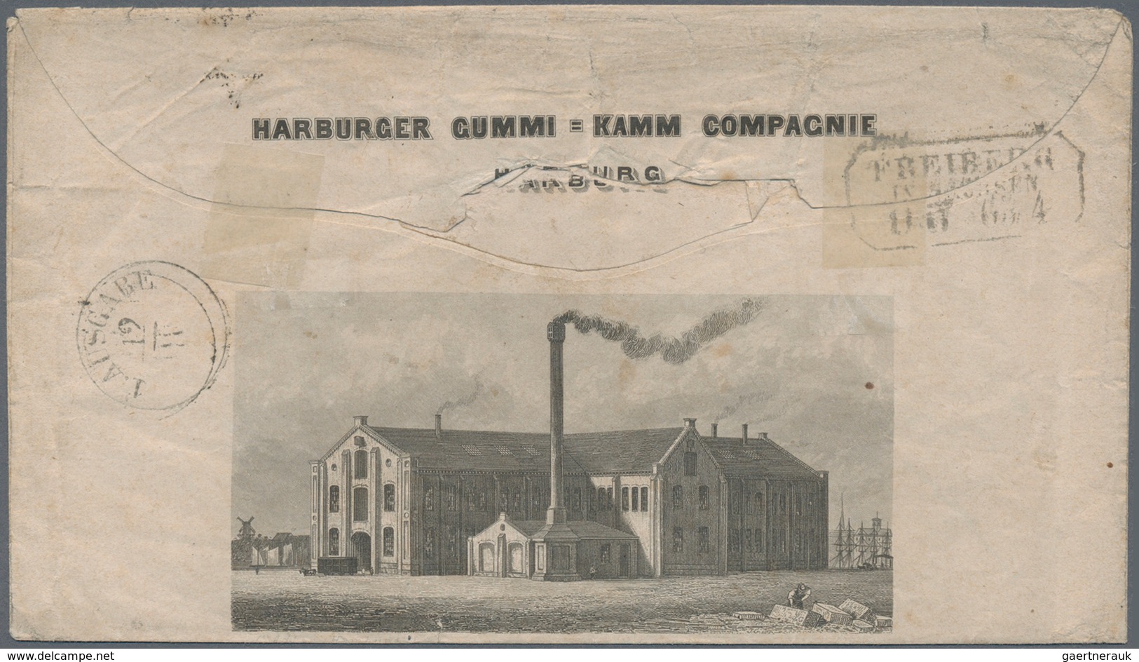 Preußen - Ganzsachenausschnitte: 1865, Illustrierter Briefumschlag Mit Rs. Dekorativem Bildzudruck D - Sonstige & Ohne Zuordnung