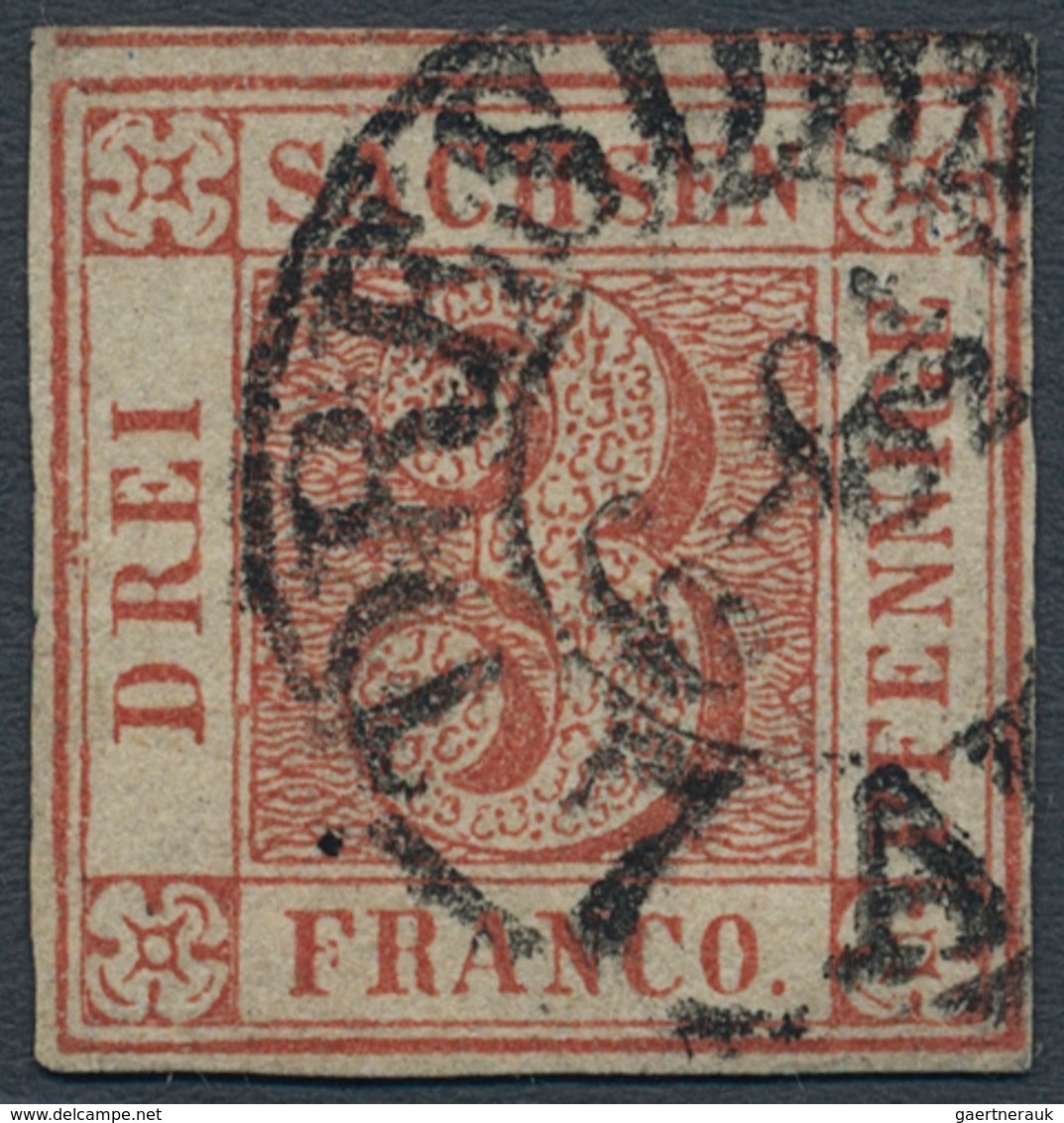 Sachsen - Marken Und Briefe: 1850, Freimarke Für Kreuzbandsendungen 3 Pf Ziegelrot, Vollrandiges Exe - Sachsen