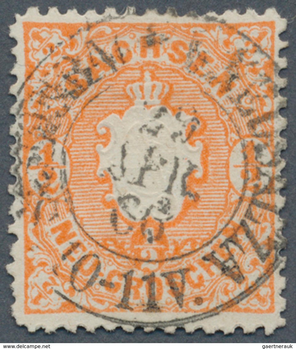 Sachsen - Ortsstempel: 1866, "SCHÖNBACH B. NEUSALZA", Seltener K2 Fast Zentrisch Auf 1/2 Ngr. Wappen - Saxony